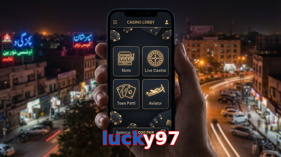 Main screen of Lucky97 app page for PK players